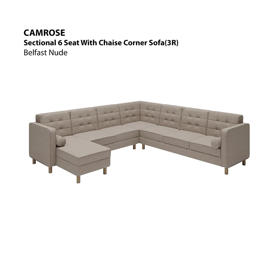 Camrose Sectional 6 Seat Corner with Chaise (3R) Sofa - Image 8