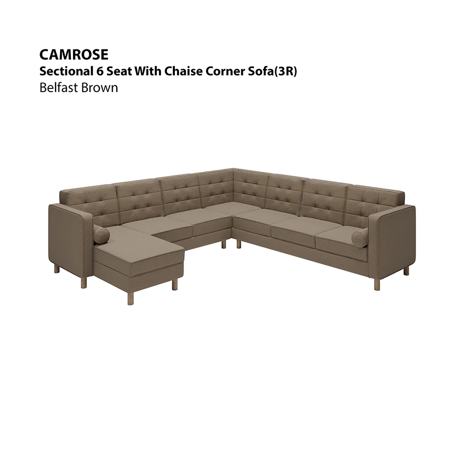 Camrose Sectional 6 Seat Corner with Chaise (3R) Sofa - Image 9