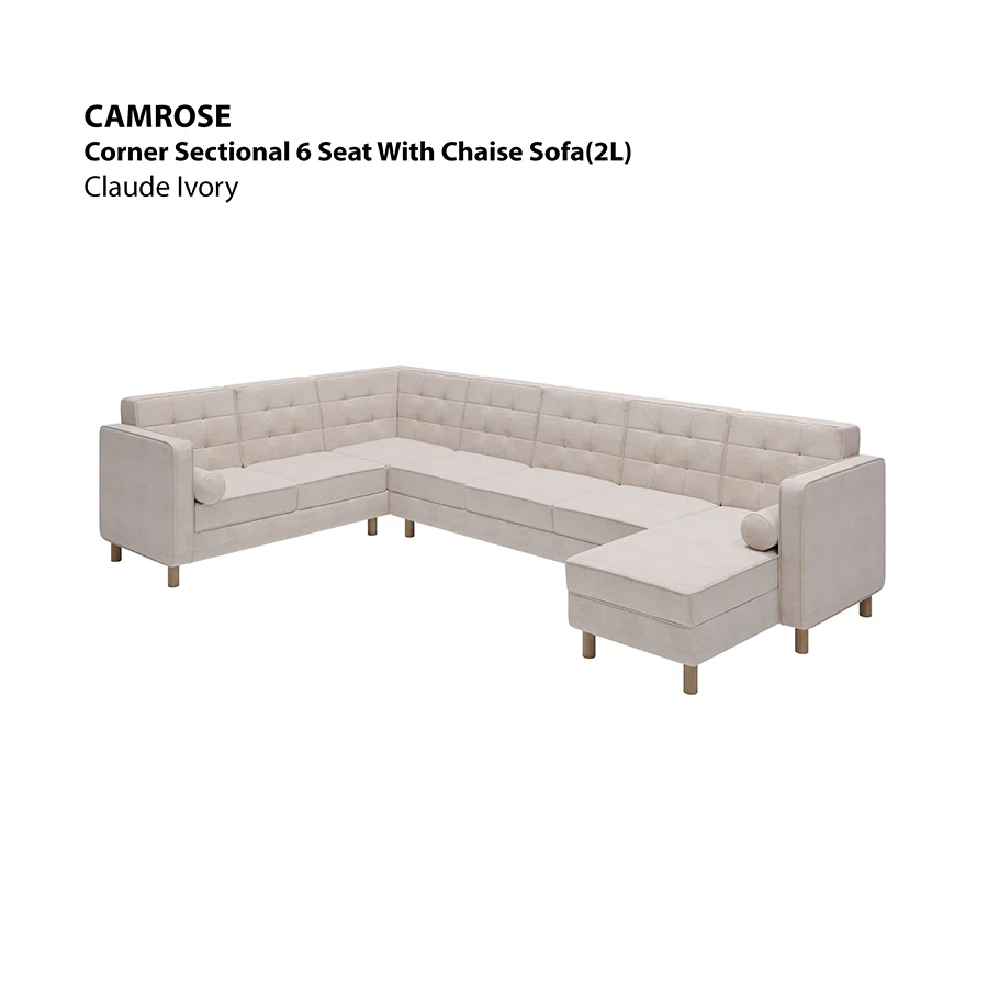 Camrose Sectional 6 Seat with Chaise (2L) Sofa - Image 18