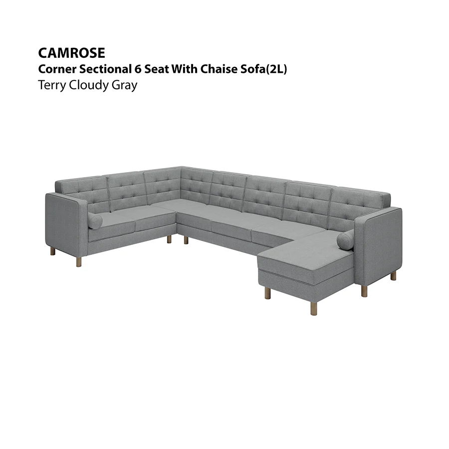 Camrose Sectional 6 Seat with Chaise (2L) Sofa - Image 21