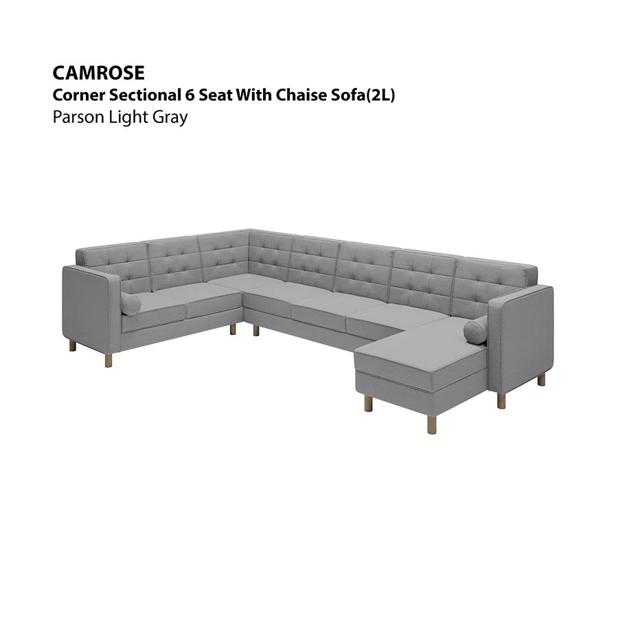 Camrose Sectional 6 Seat with Chaise (2L) Sofa - Image 3
