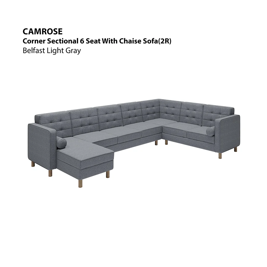 Camrose Sectional 6 Seat with Chaise (2R) Sofa - Image 6