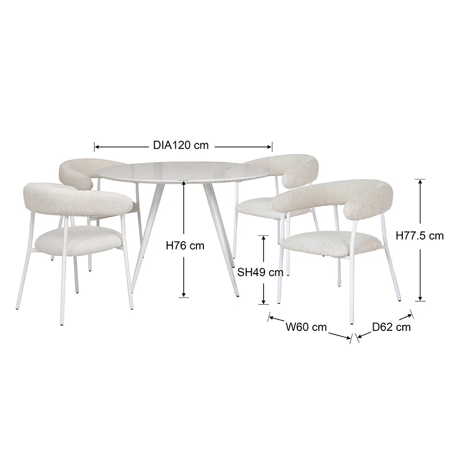 Carson 4 Seater Dining Set - Image 17