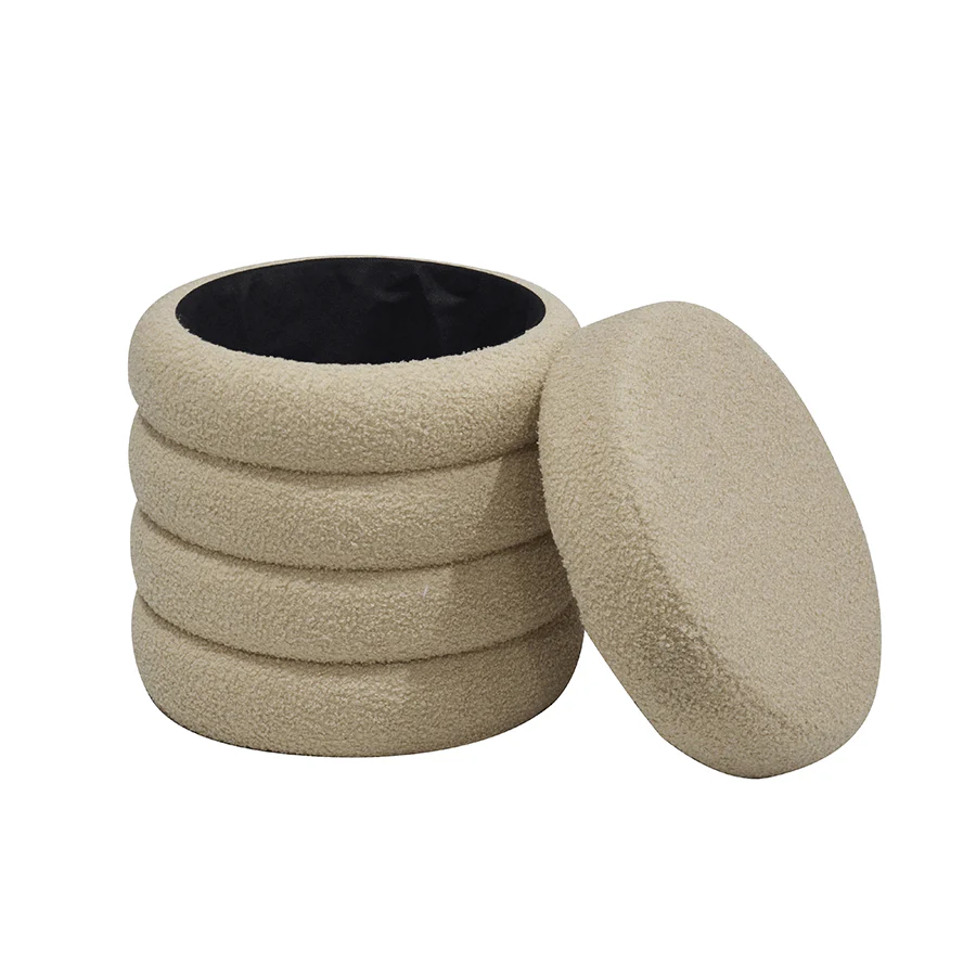Chiara Round Storage Ottoman - Image 6