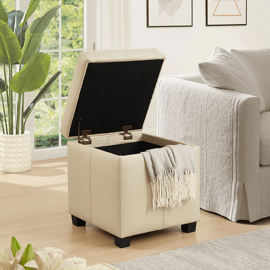 Chrisley Faux Leather Storage Ottoman - Image 14