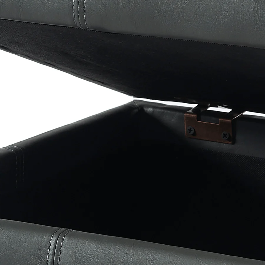 Chrisley Faux Leather Storage Ottoman - Image 8
