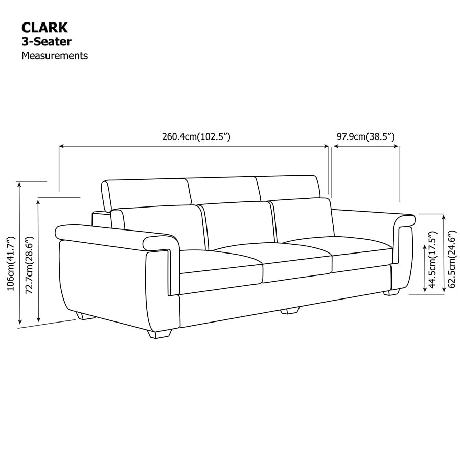 Clark 3 Seater Sofa - Image 34