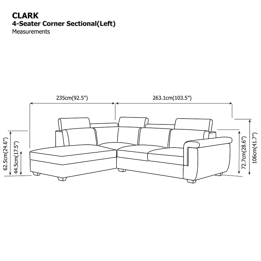 Clark Corner Sectional 4 Seat Left Open Sofa - Image 34