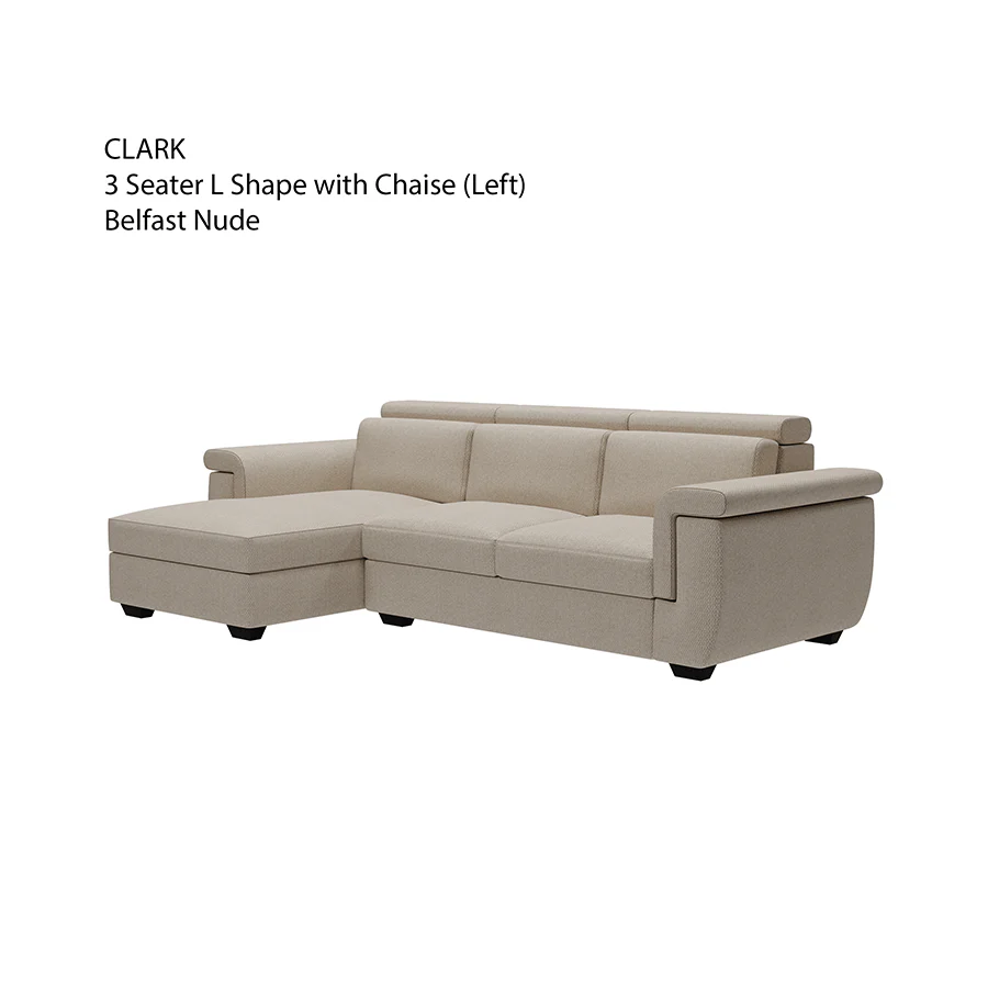Clark L-shape 3 Seat with Chaise Left Sofa - Image 12