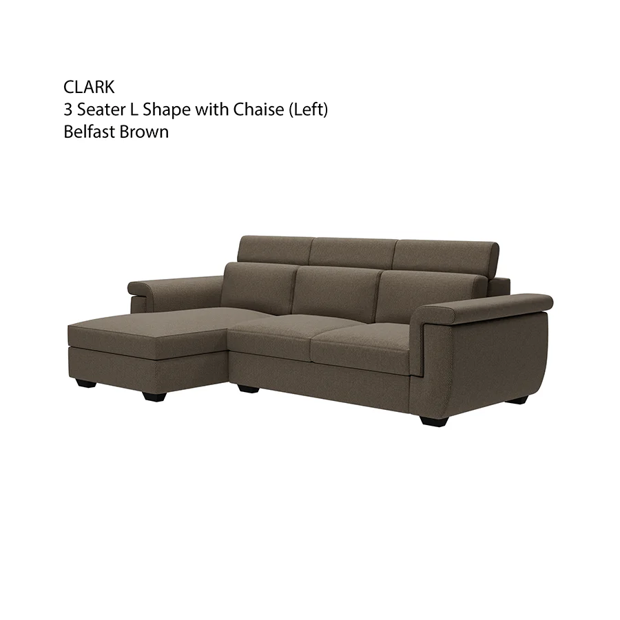 Clark L-shape 3 Seat with Chaise Left Sofa - Image 15
