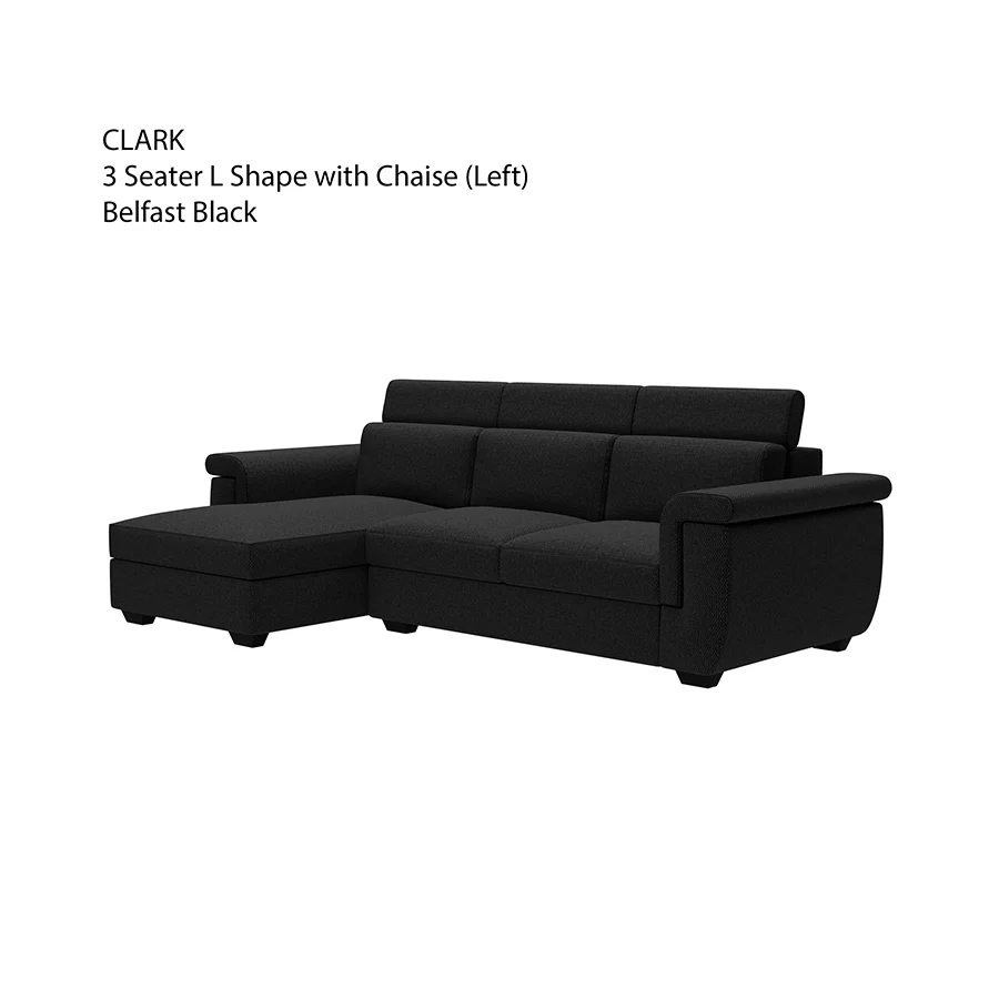 Clark L-shape 3 Seat with Chaise Left Sofa - Image 23