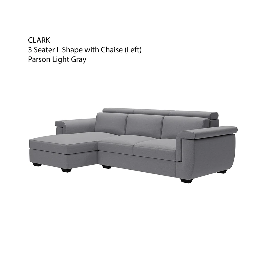Clark L-shape 3 Seat with Chaise Left Sofa - Image 3