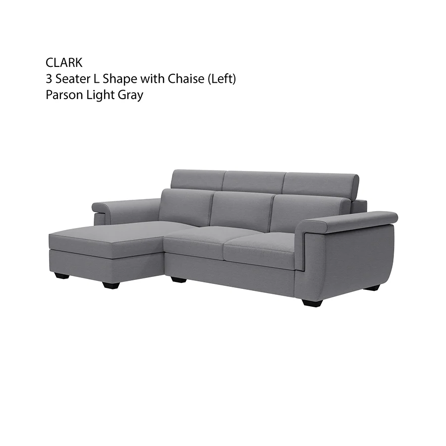 Clark L-shape 3 Seat with Chaise Left Sofa - Image 4