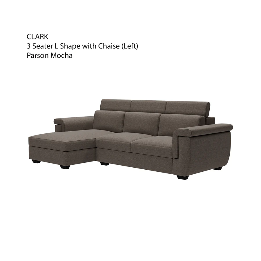 Clark L-shape 3 Seat with Chaise Left Sofa - Image 7