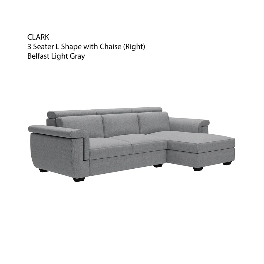 Clark L-shape 3 Seat with Chaise Right Sofa - Image 11