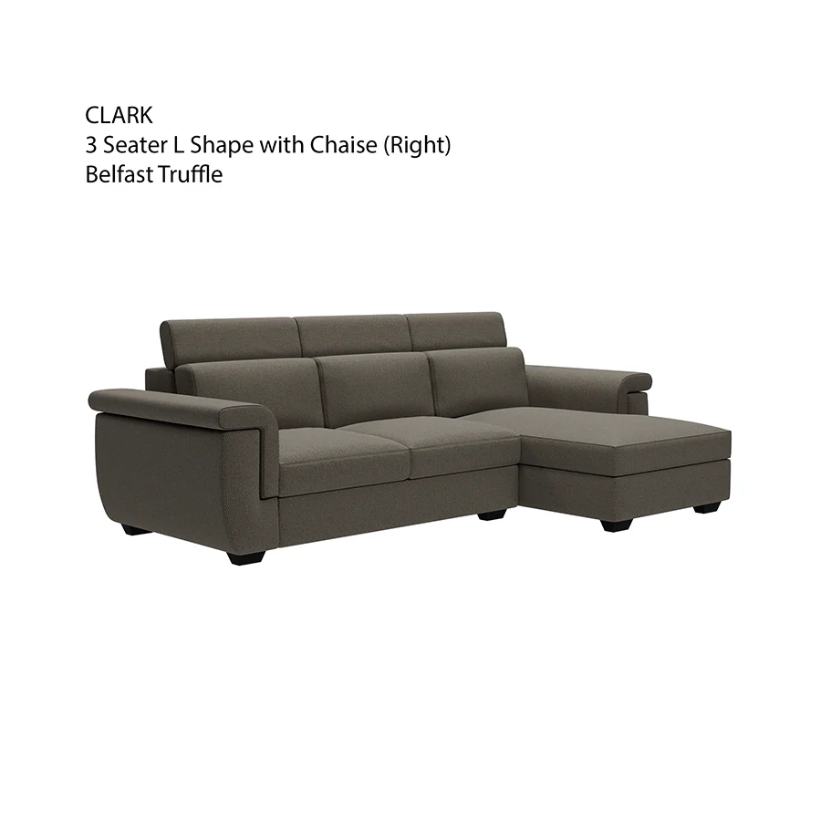Clark L-shape 3 Seat with Chaise Right Sofa - Image 21