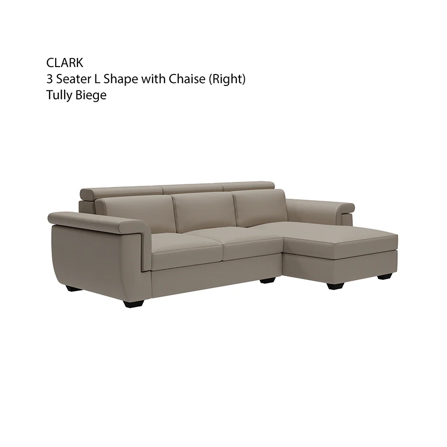 Clark L-shape 3 Seat with Chaise Right Sofa - Image 24