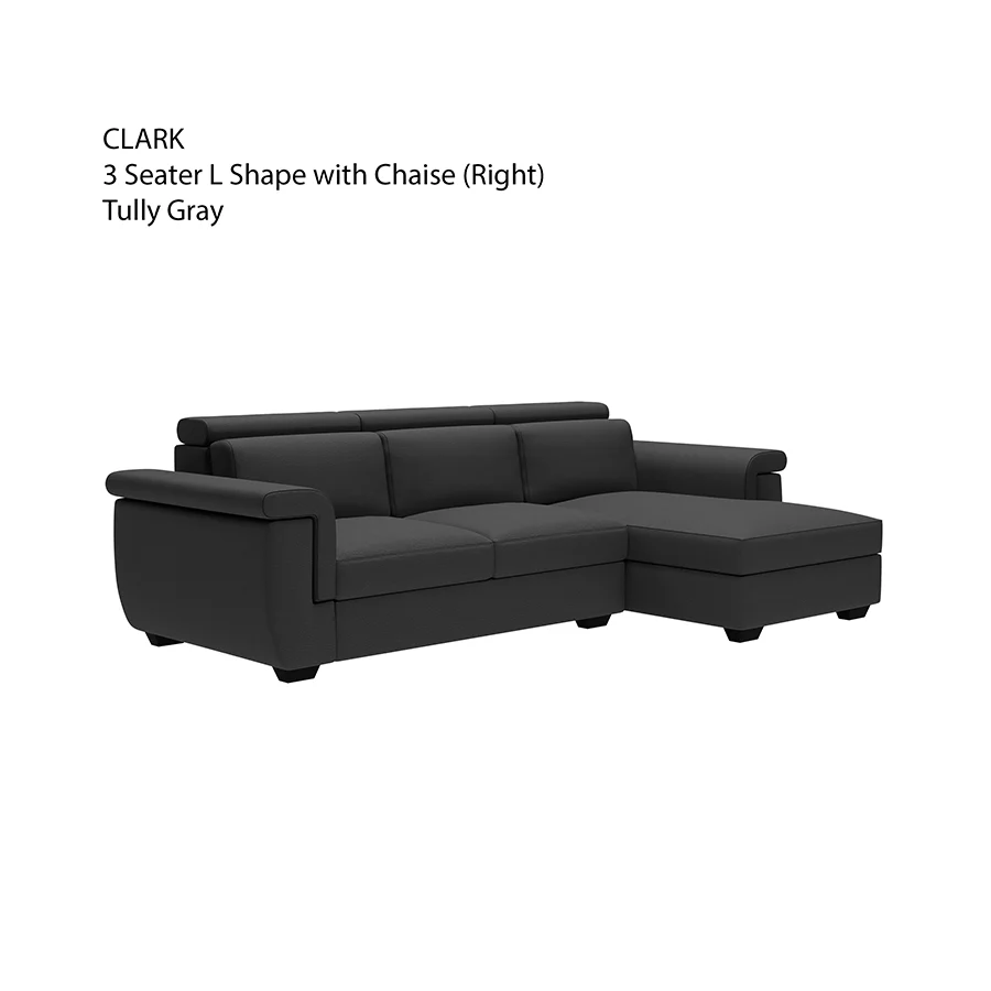 Clark L-shape 3 Seat with Chaise Right Sofa - Image 28