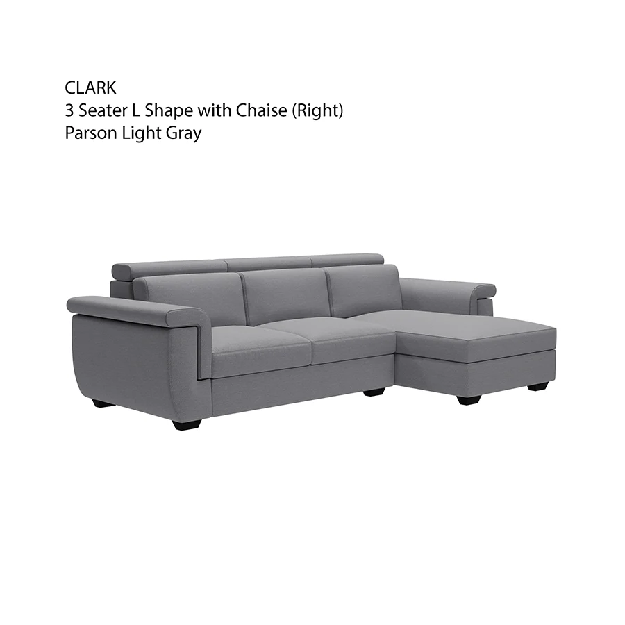 Clark L-shape 3 Seat with Chaise Right Sofa - Image 3