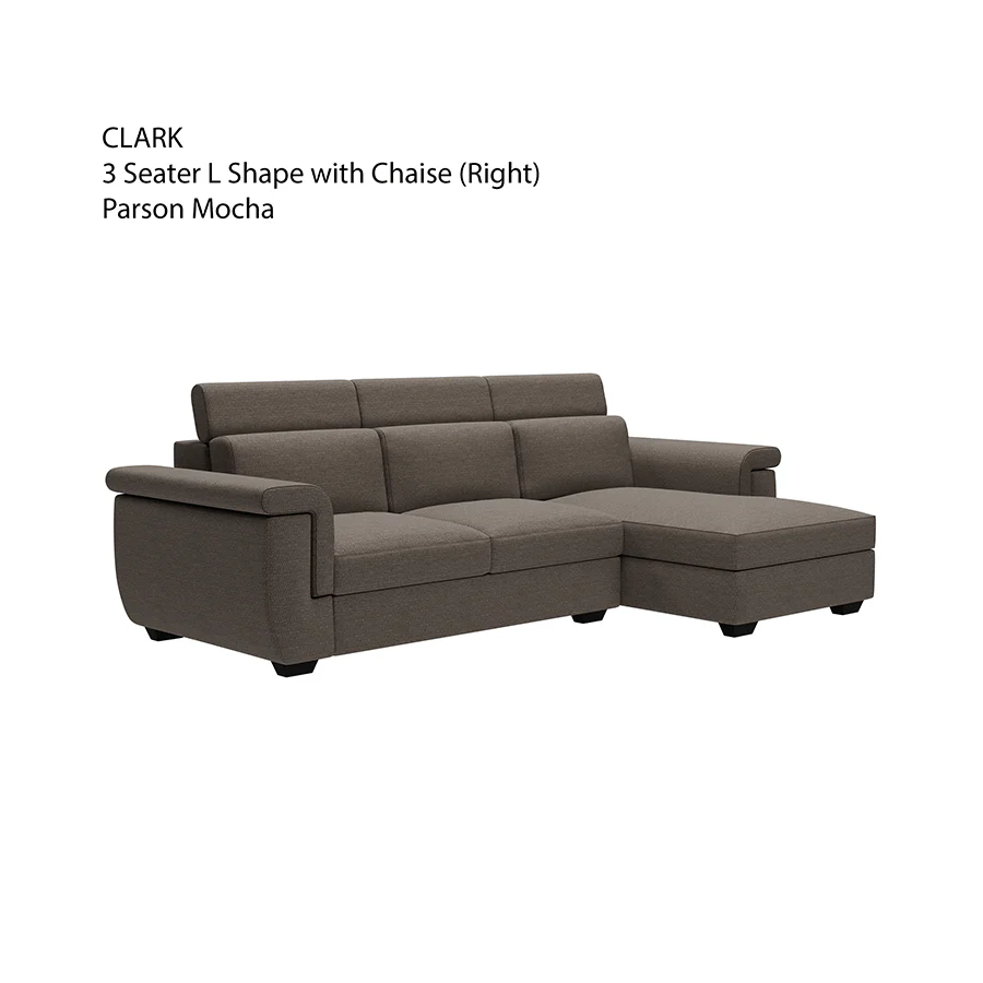 Clark L-shape 3 Seat with Chaise Right Sofa - Image 8