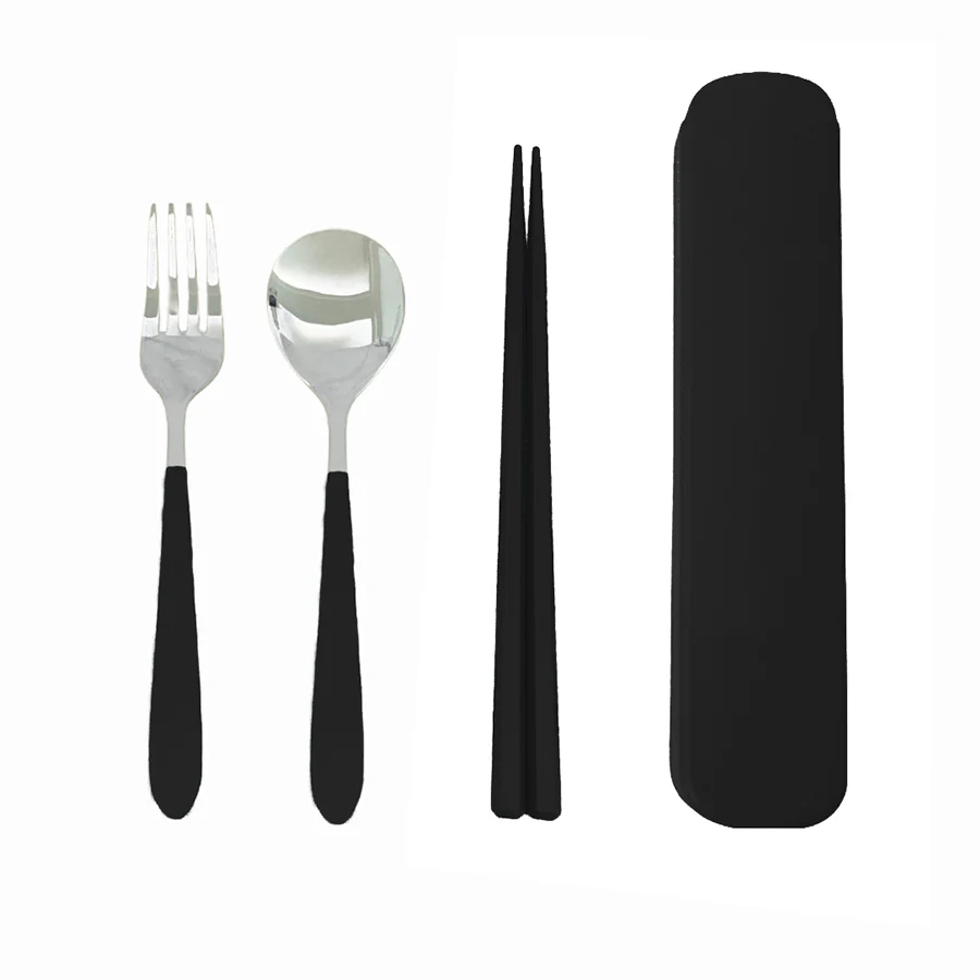 Compact Travel Cutlery Set with Case