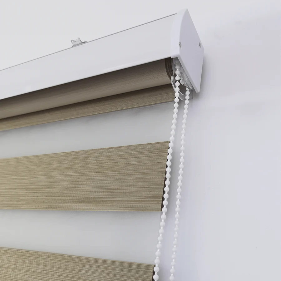 Cream Linen Zebra Blackout Blinds - Image 3