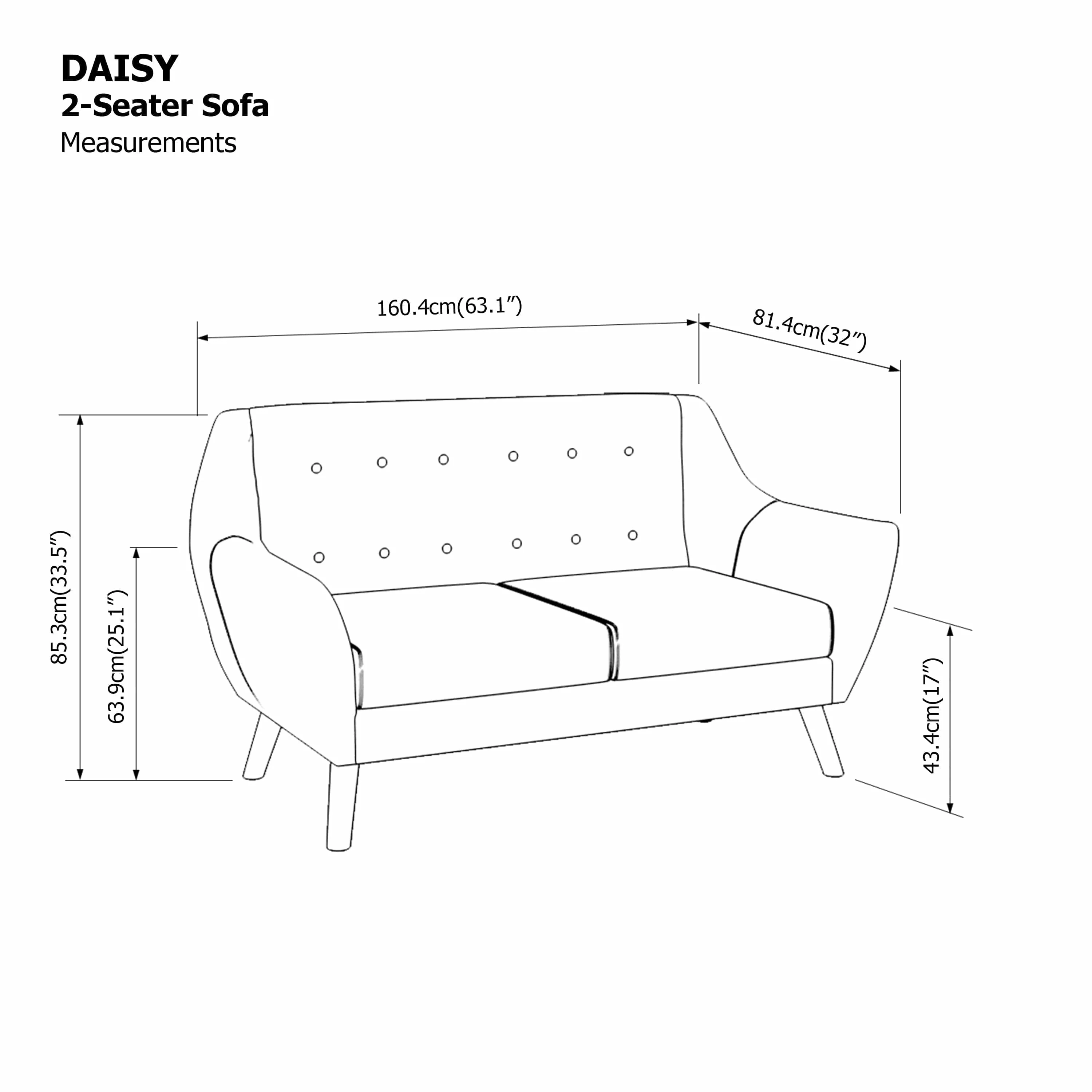 Daisy 2 Seater Sofa - Image 24
