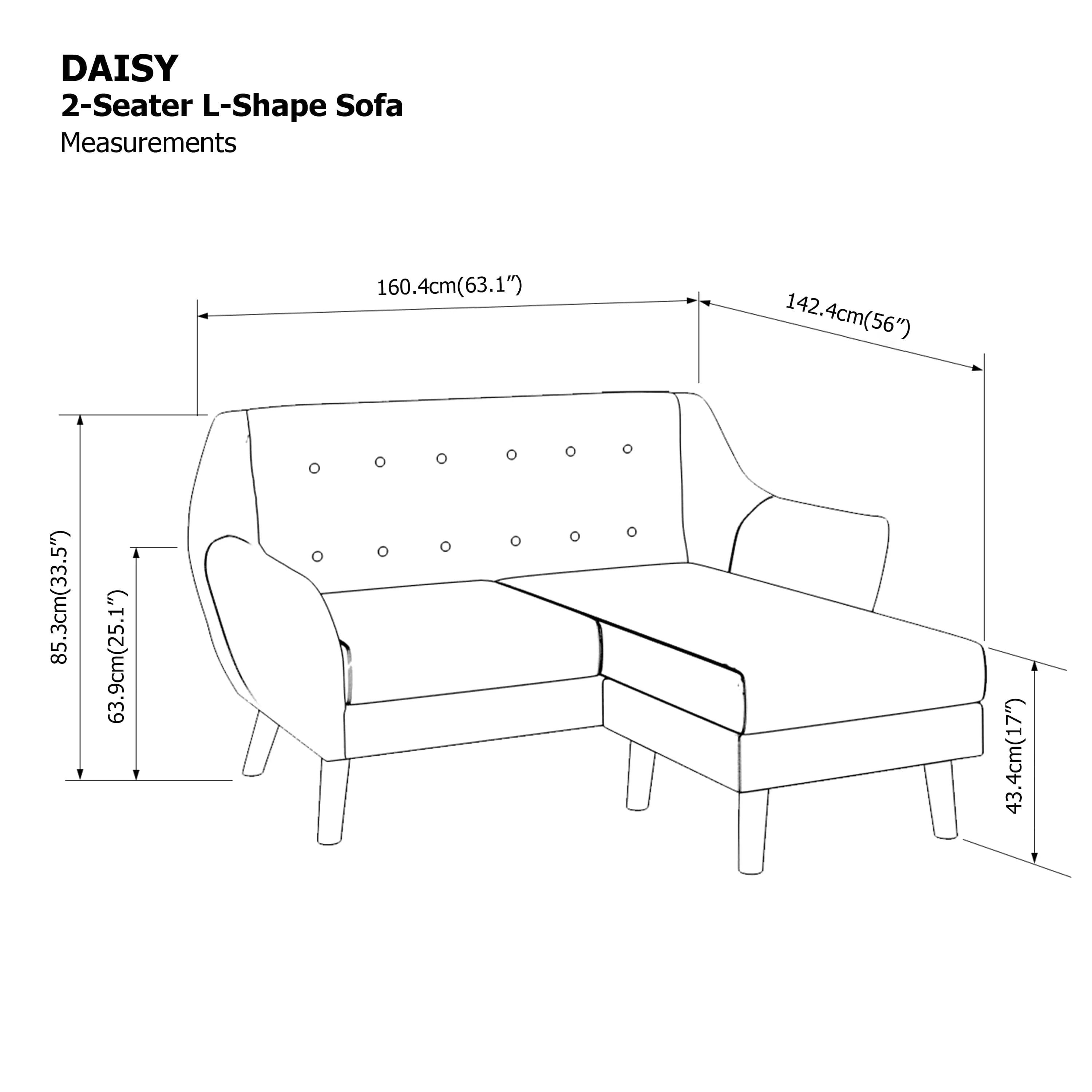 Daisy L-shape 2 Seat Sofa - Image 26