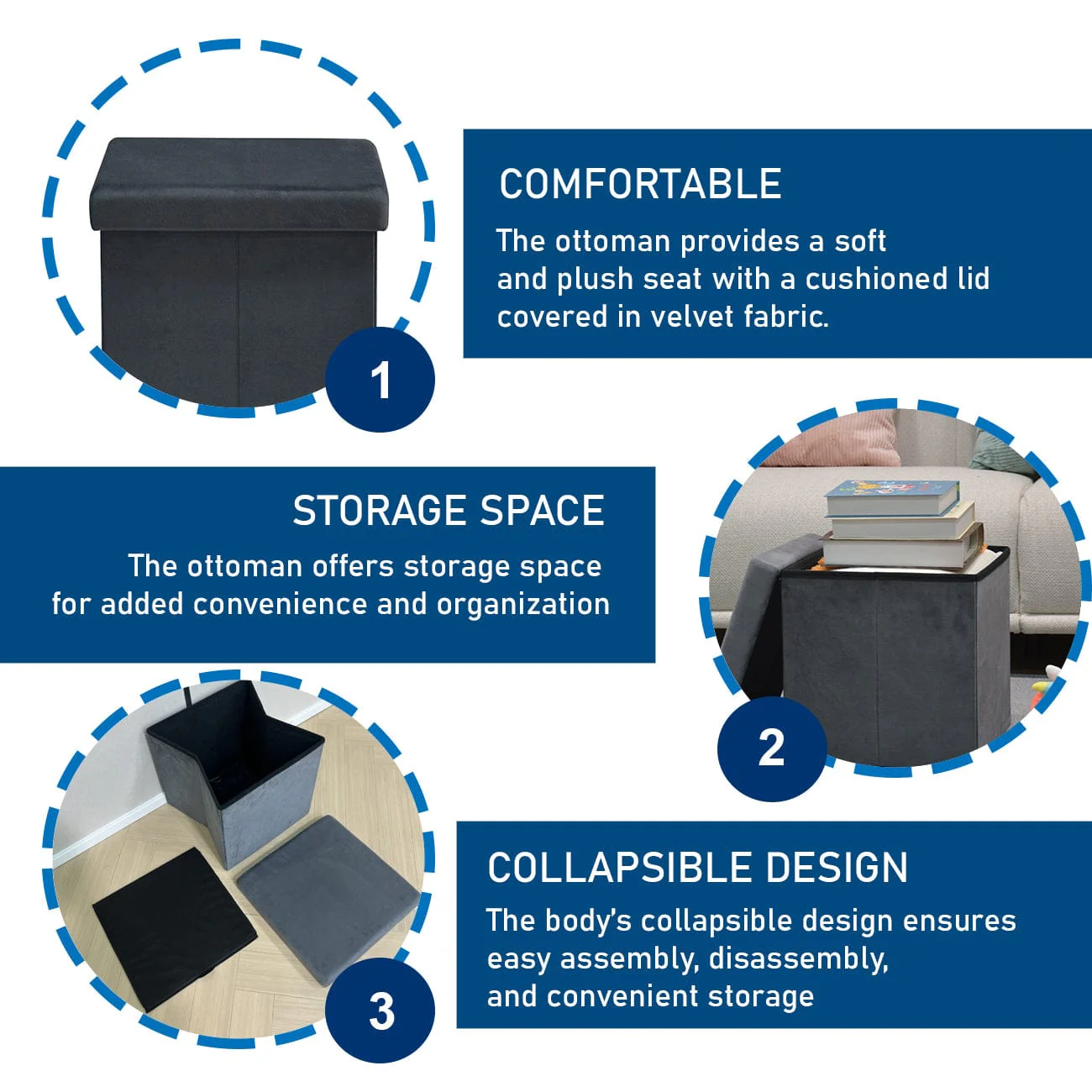 Dario Folding Storage Ottoman - Image 26