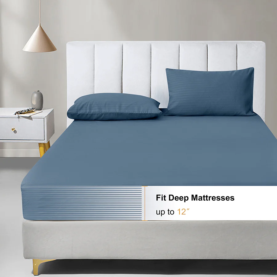 Basic Cool Gray Plain 3pc Sheet Set - Image 4