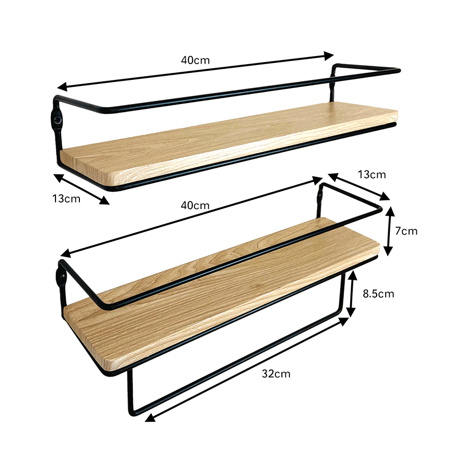 Ekon Set of 2 Shelves with Bracket - Image 5
