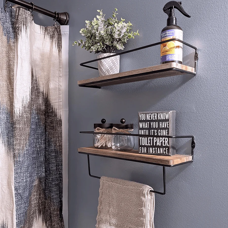Ekon Set of 2 Shelves with Bracket - Image 7