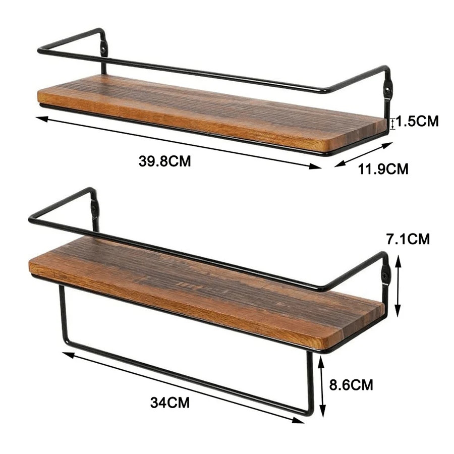 Ekon Set of 2 Shelves with Bracket - Image 12