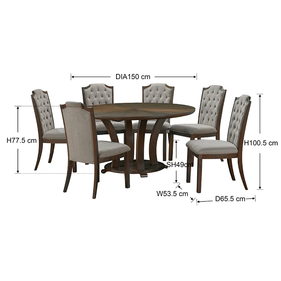 Elizabeth 6 Seater Dining Set - Image 16