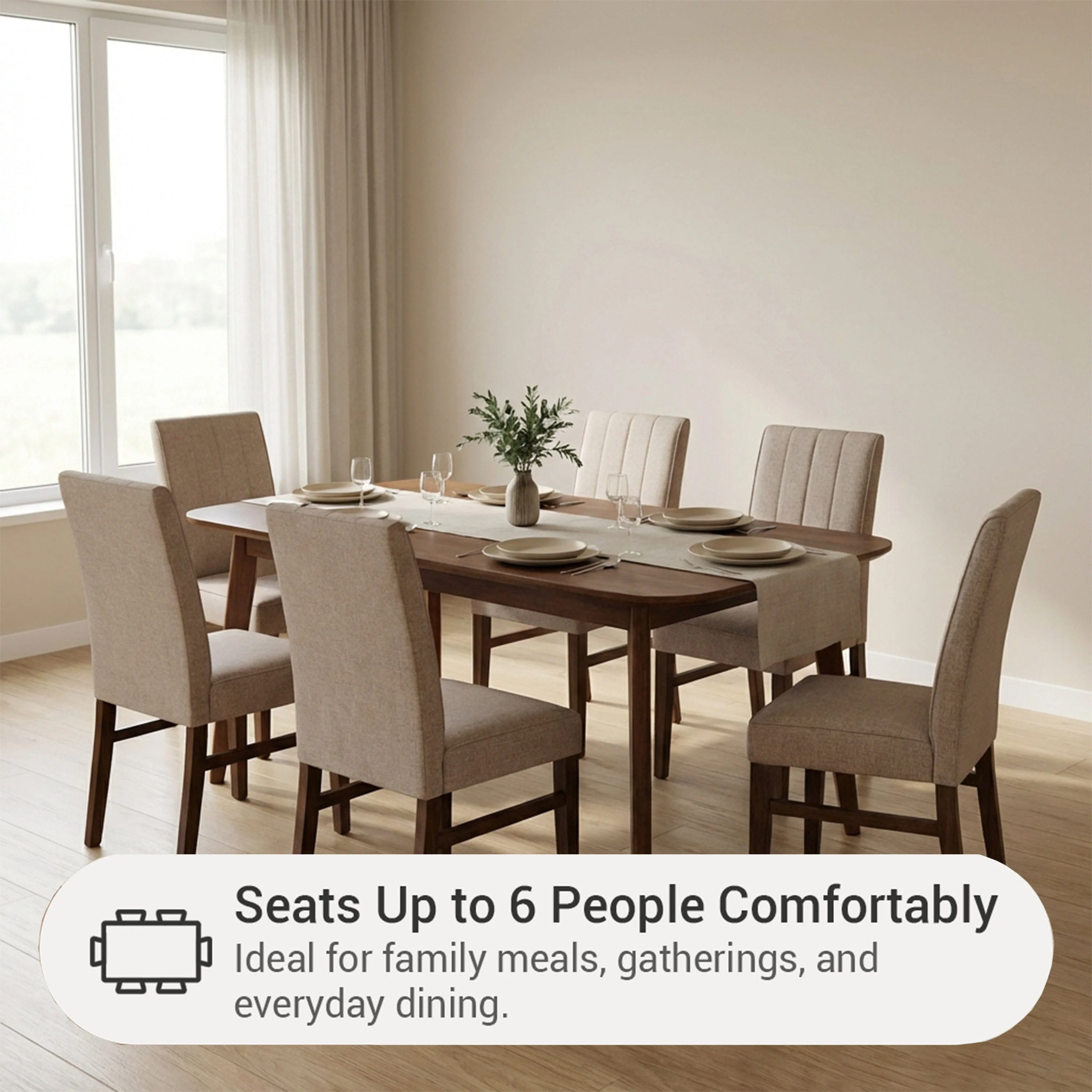 Elland 6 Seater Dining Table - Image 3