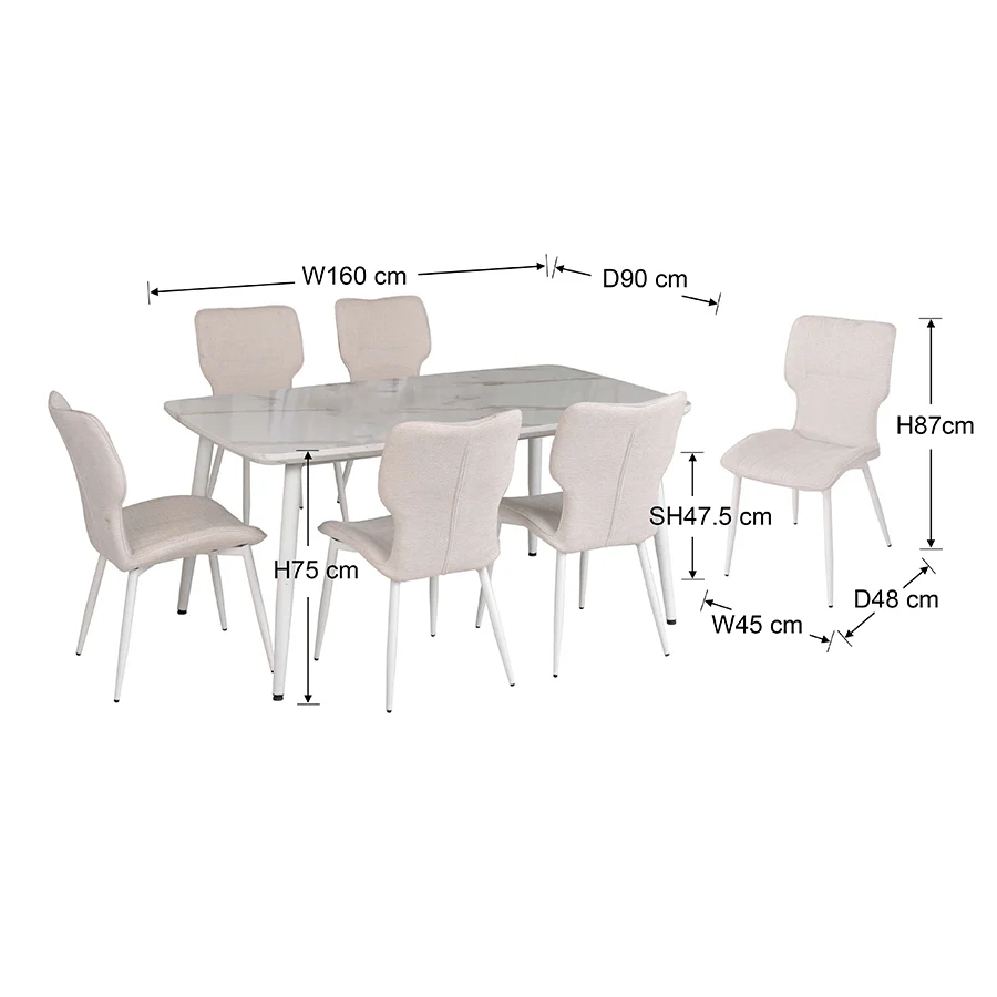 Ellie + Abbie 6 Seater Dining Set - Image 36