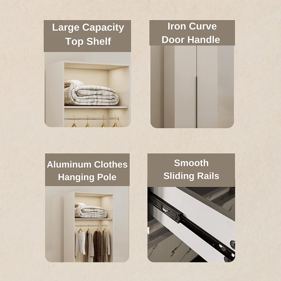 Emil 2 Door Hinge Wardrobe - Image 12