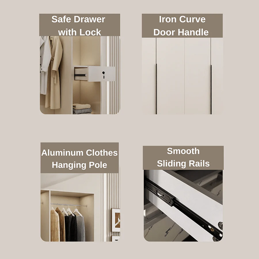 Emil 3 Door Hinge Wardrobe - Image 12