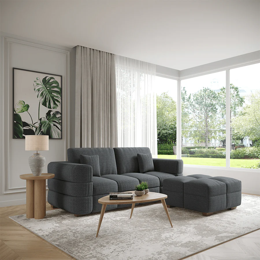 Emrick 2 Seater with Ottoman - Image 2