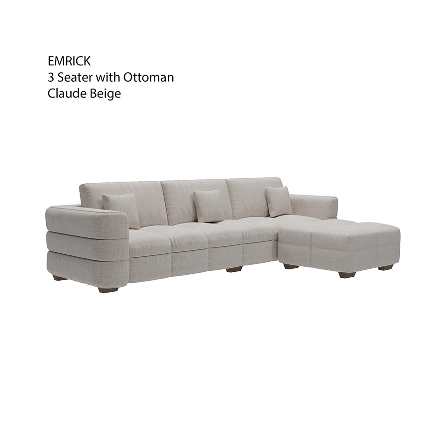 Emrick 3 Seater with Ottoman - Image 15