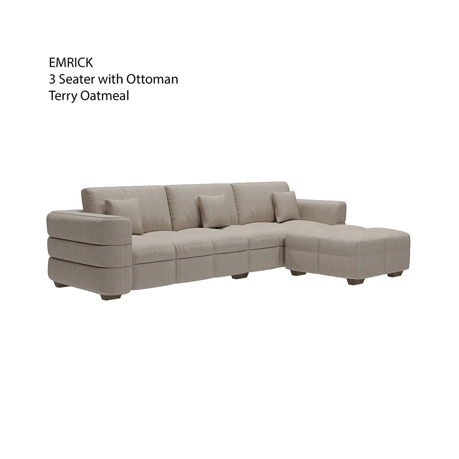 Emrick 3 Seater with Ottoman - Image 17