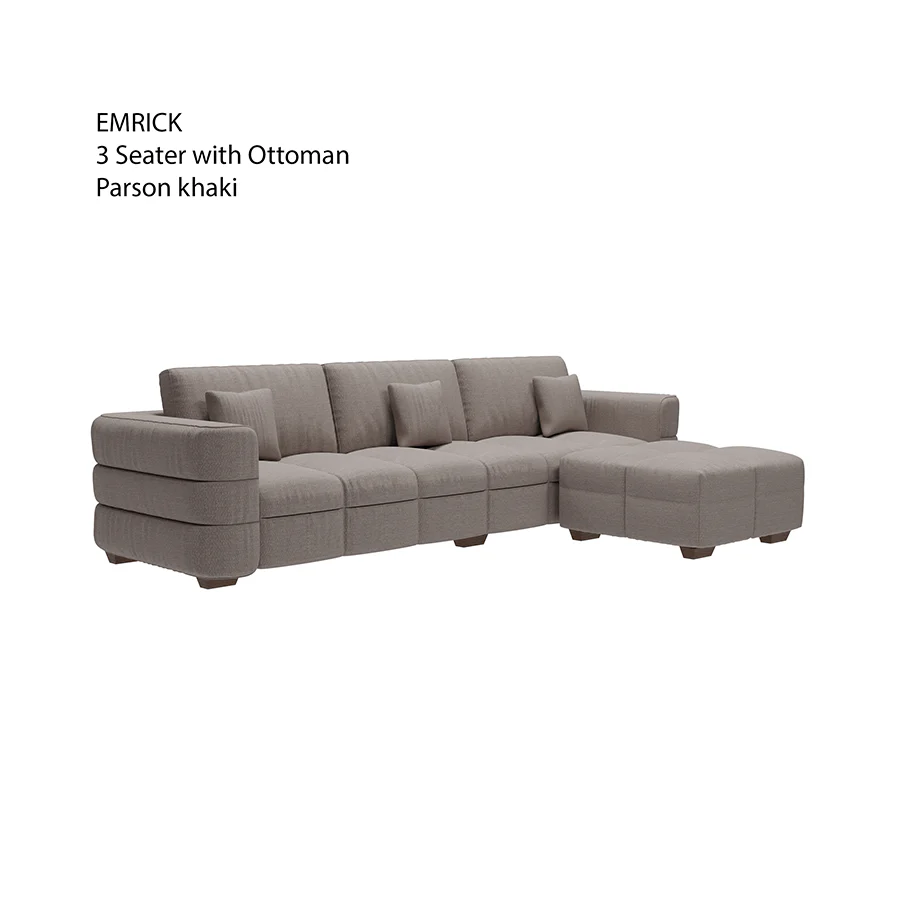 Emrick 3 Seater with Ottoman - Image 4