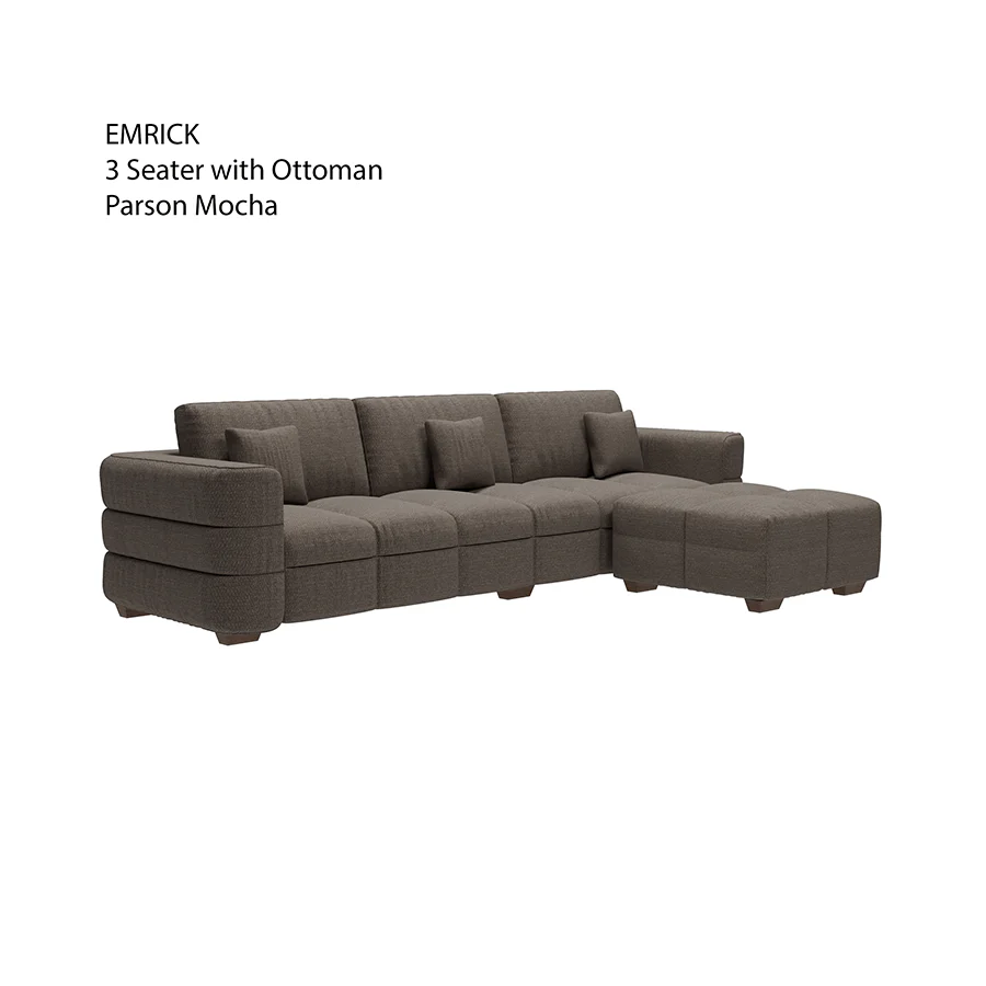 Emrick 3 Seater with Ottoman - Image 5