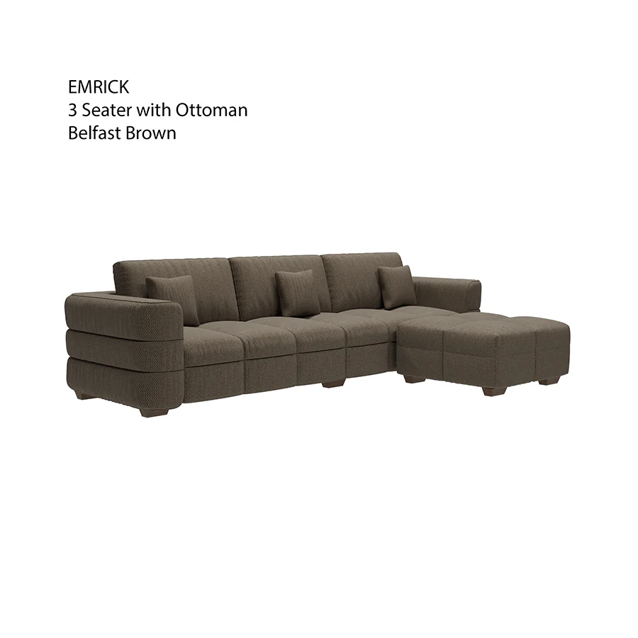 Emrick 3 Seater with Ottoman - Image 9