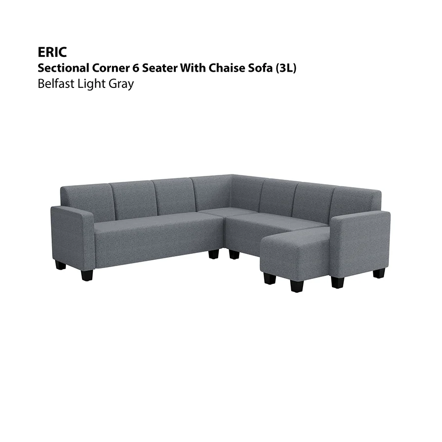 Eric Sectional 6 Seat with Chaise Corner (3L) Sofa - Image 6