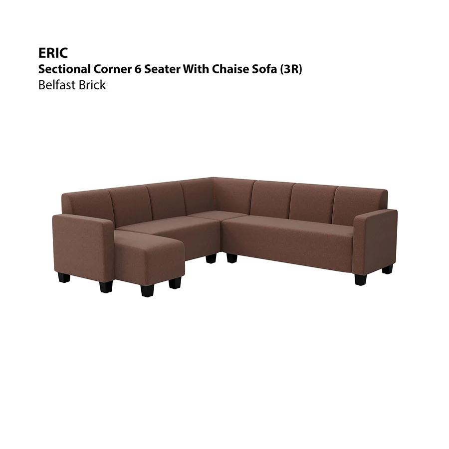 Eric Sectional 6 Seat with Chaise Corner (3R) Sofa - Image 10
