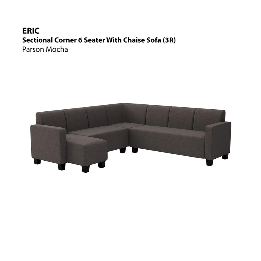 Eric Sectional 6 Seat with Chaise Corner (3R) Sofa - Image 5