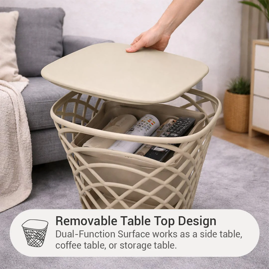 Evie Beige Storage Table - Image 5