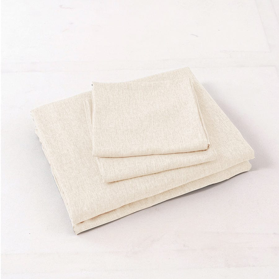Faux Linen Natural Color 4pc Sheet Set - Image 4