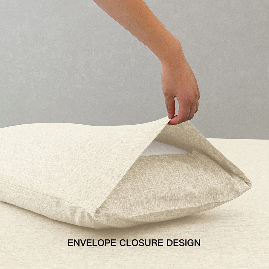 Faux Linen Natural Color 4pc Sheet Set - Image 5